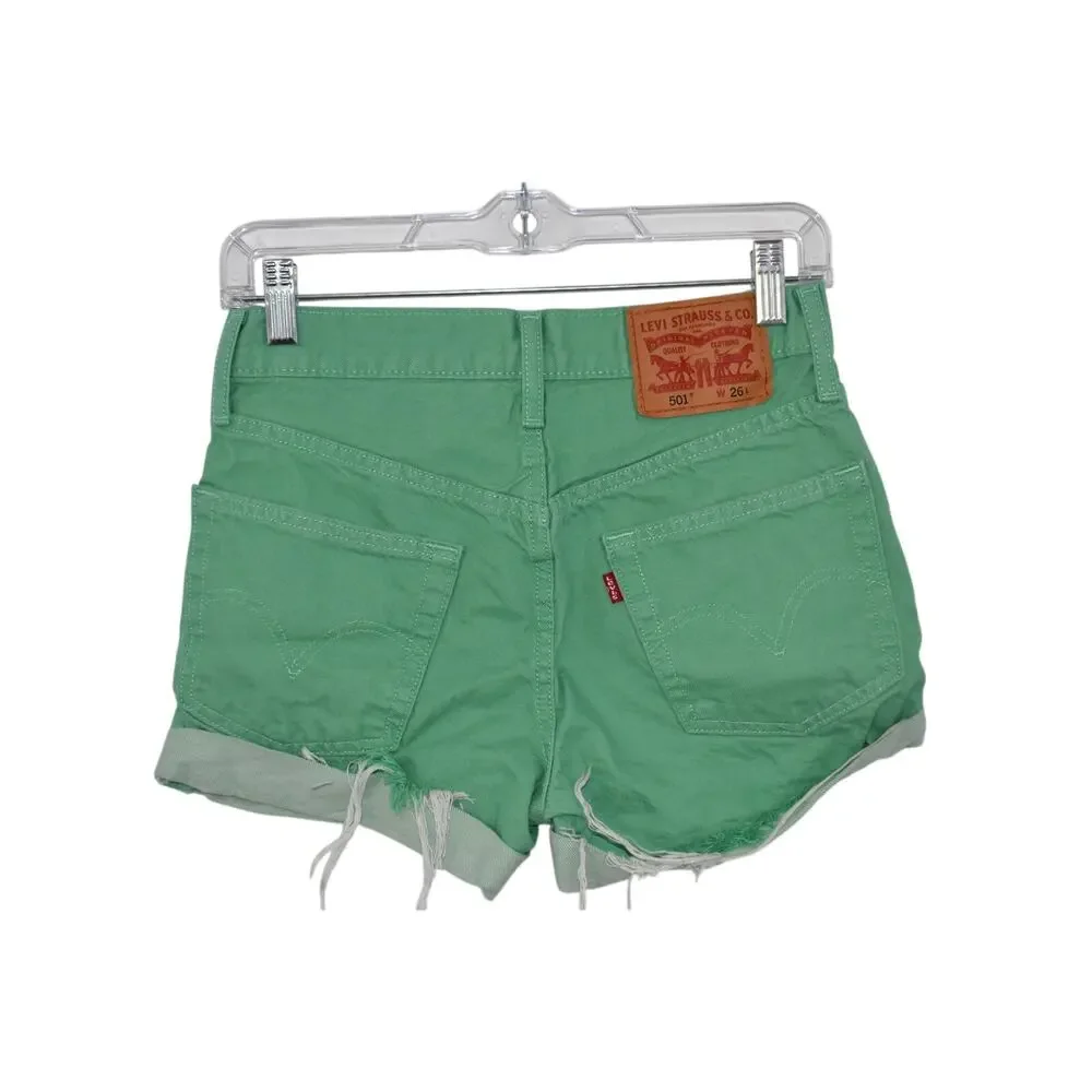 Levi's 501 Original Shorts Mint Green Size 26